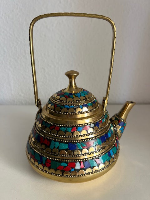 🫖 Tetera artesanal marroquí de cobre y mosaico